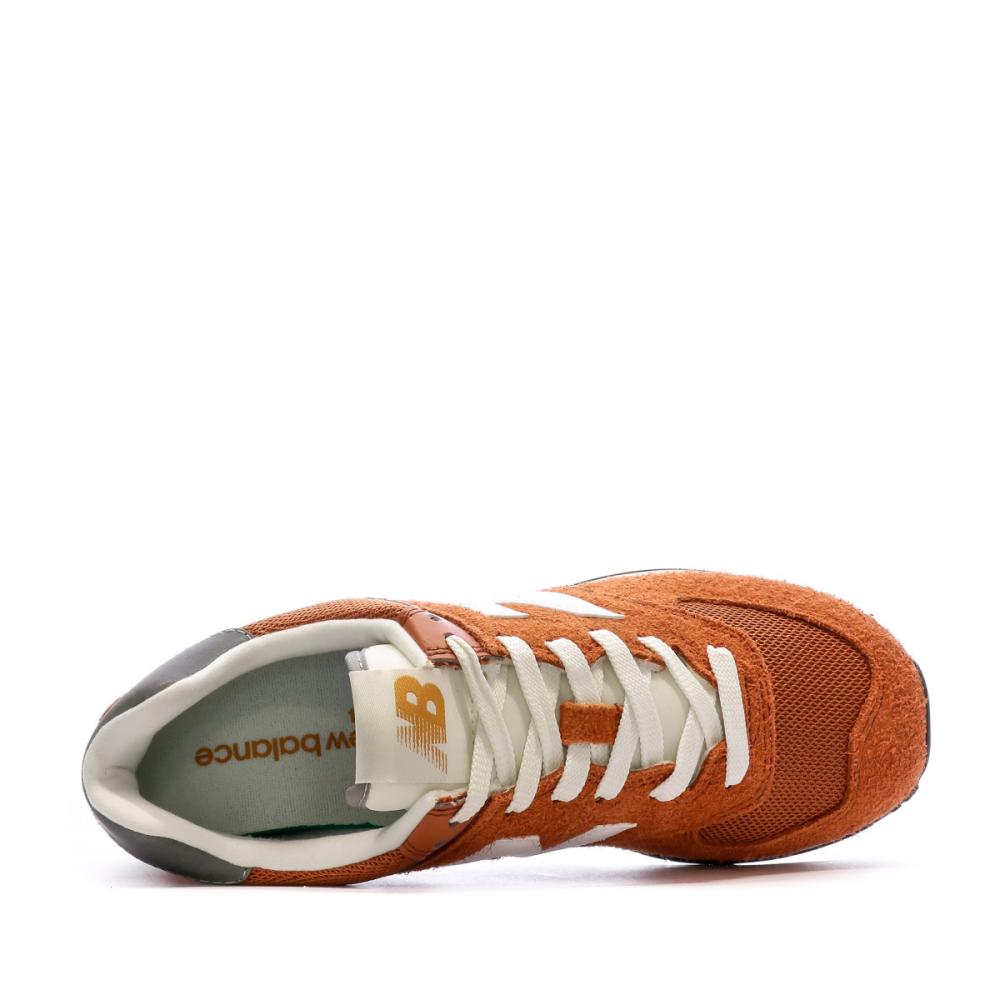 Baskets Orange Homme New Balance 574 vue 4