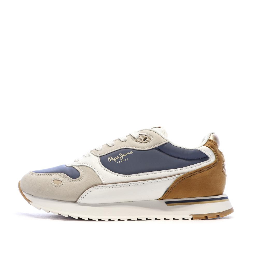 Blaue/weiße Sneaker für Herren von Pepe Jeans, Modell Bexley Light Thames günstig