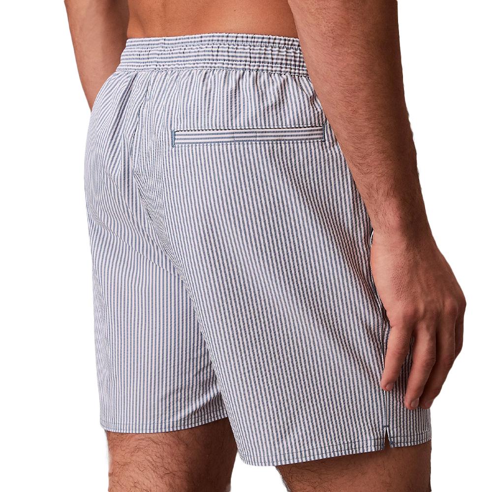 Blauer/weißer Herren-Badehose von Calvin Klein Jeans mit Kordelzug Ansicht 2