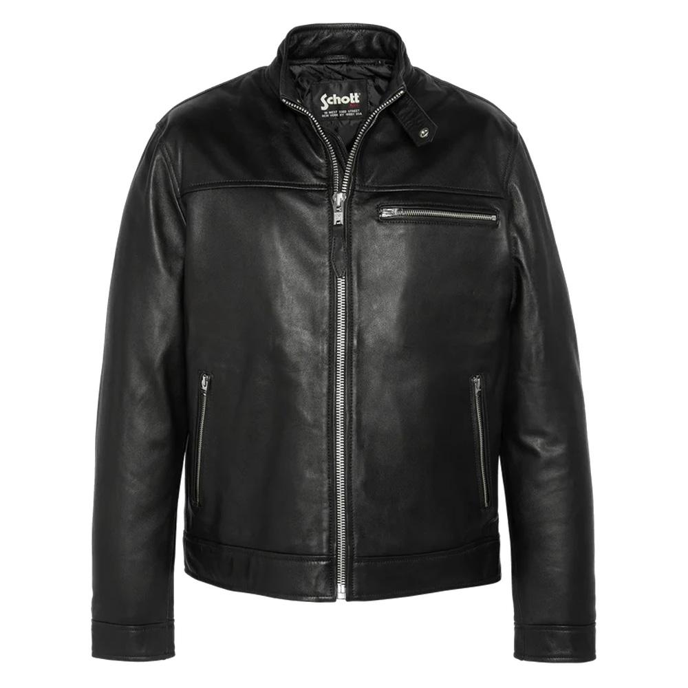 Blouson en cuir Noir Homme Schott Blouson WILLIAM pas cher