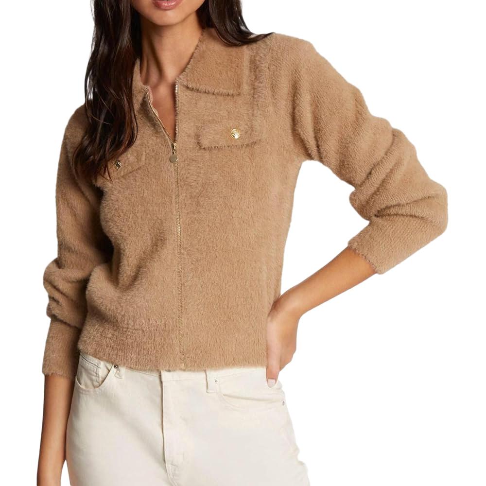 Morgan DOMI Women's Brown Zipped Cardigan affordable