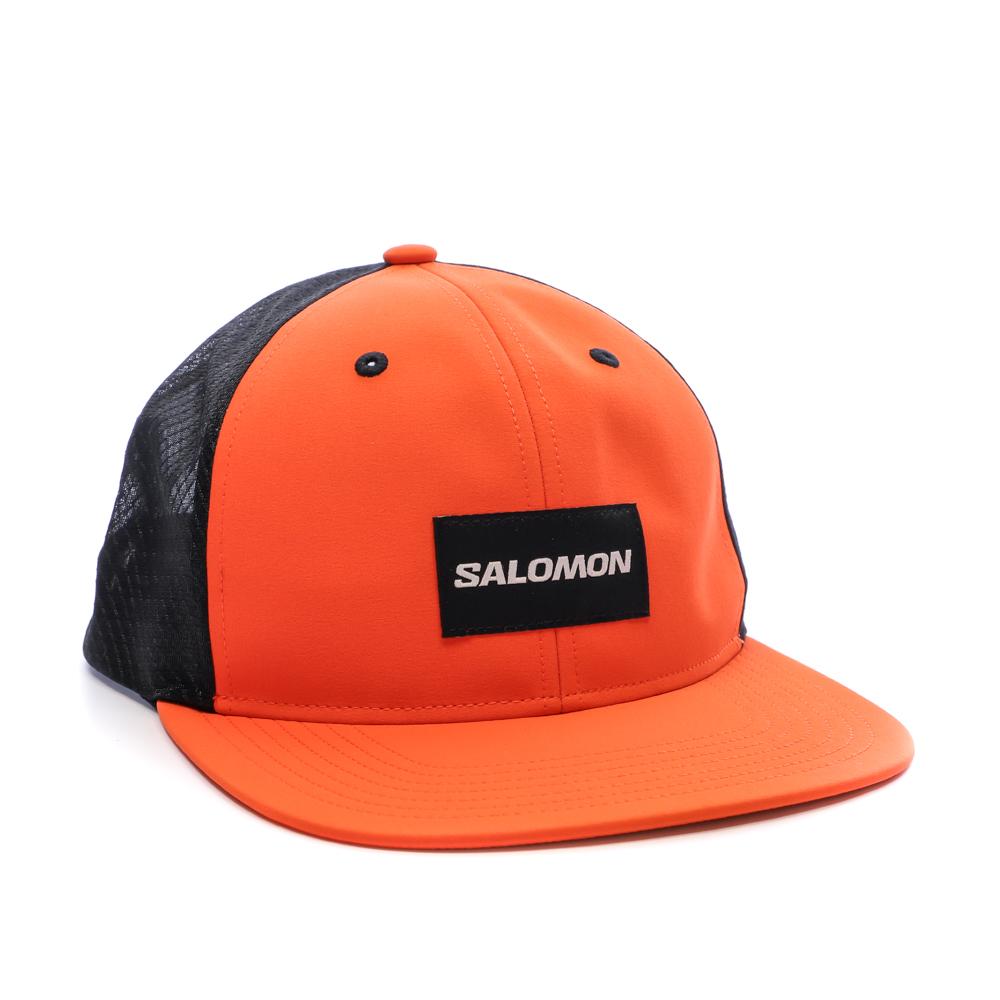 Gorra negra/naranja unisex Salomon Trucker Flat Cap Cherry ver 2
