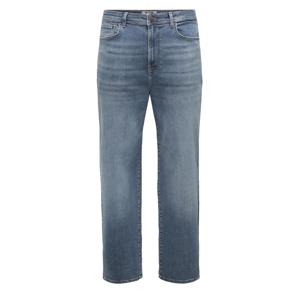 Blaue Straight-Leg-Jeans von Only & Sons Fade günstig