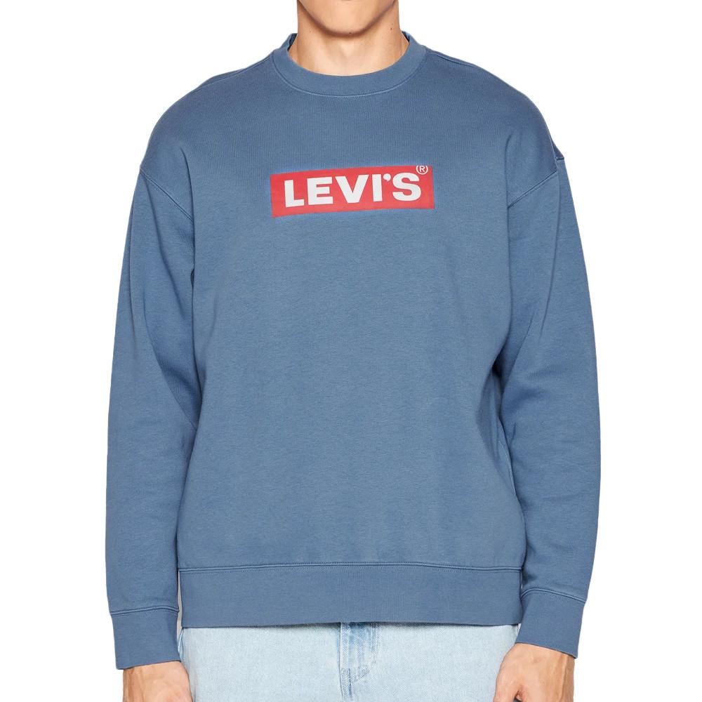 Sudadera Levi's Relaxed Graphic Crew Azul Marino, Hombre barato