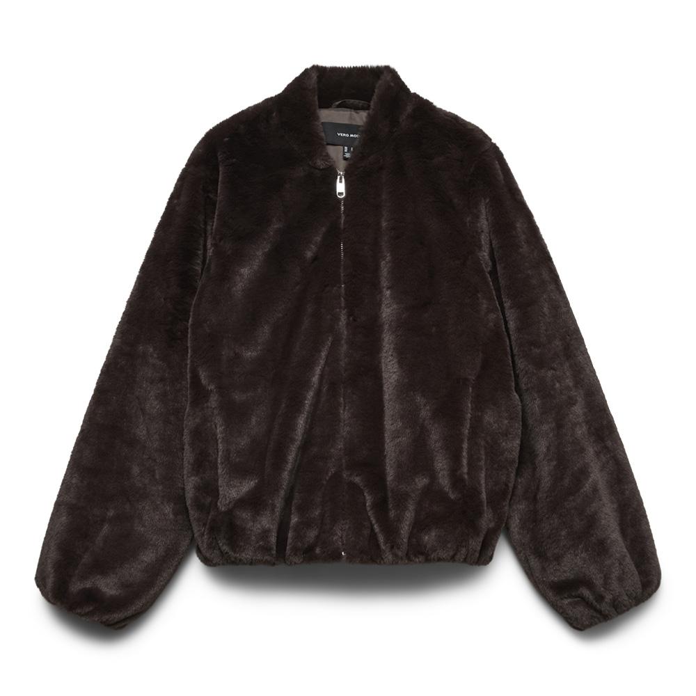 Veste Fausse Fourrure Marron Femme Vero Moda Jaliga vue 3
