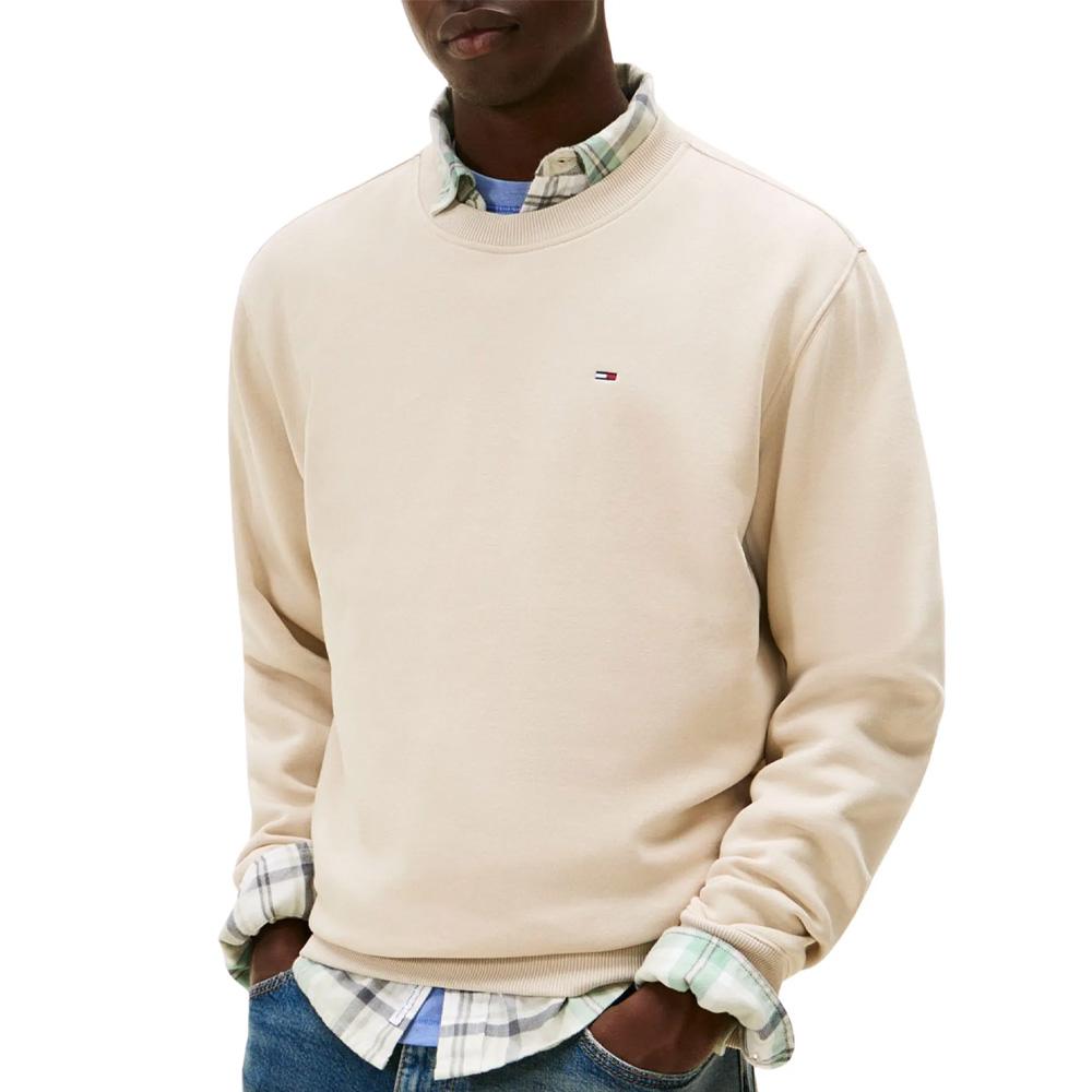 Beiges Herren-Sweatshirt „Reg Flag Crews“ von Tommy Hilfiger günstig