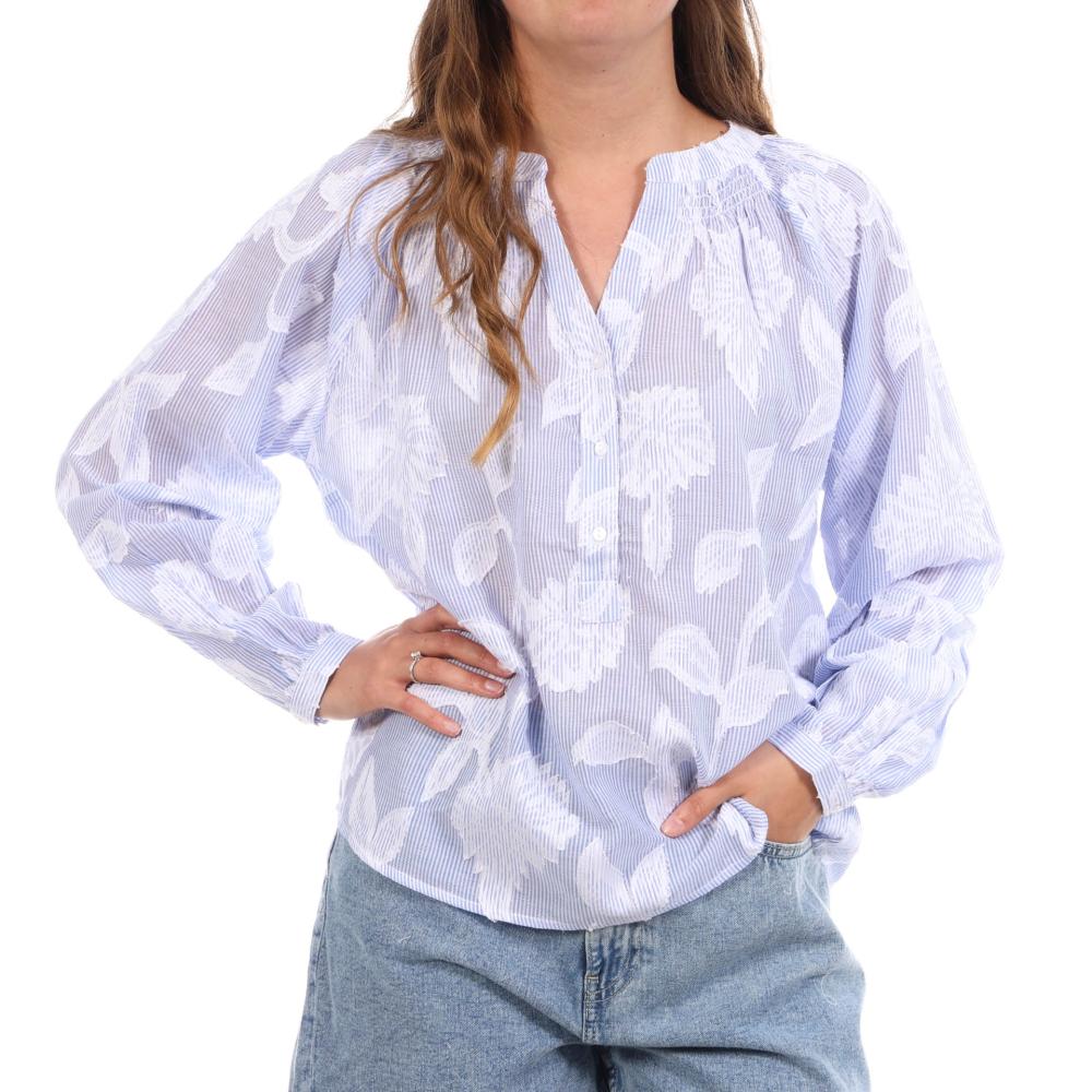 Blusa azul y blanca para mujer Goa Iko barato