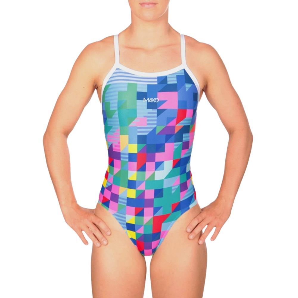Bañador azul/blanco para mujer Mako Nereid Pixel barato
