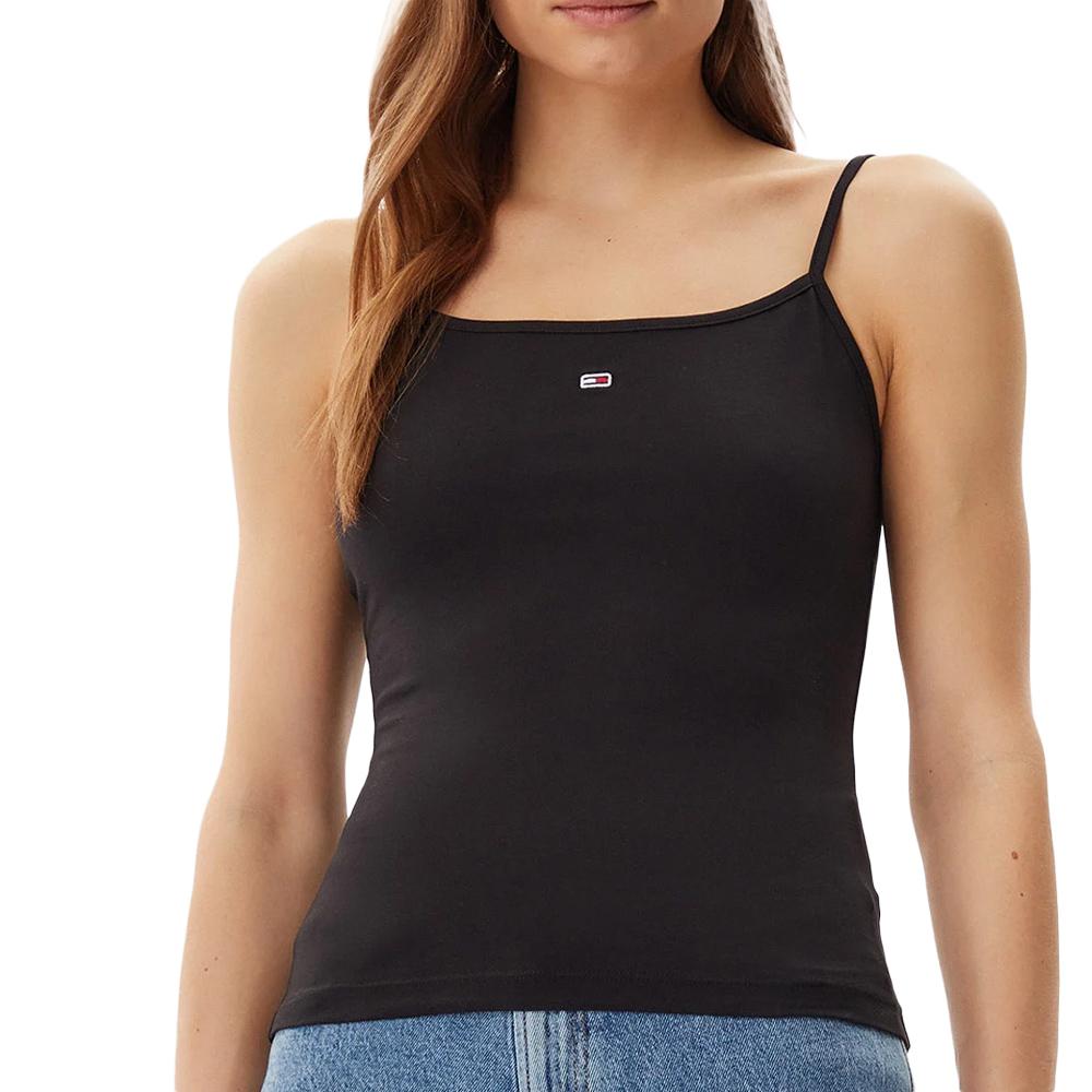 Top Noir Femme Tommy Jeans Essential Strap pas cher