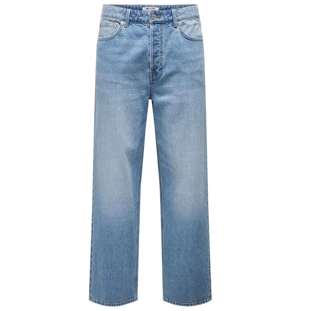 Baggy-Jeans in Mittelblau für Herren von Only & Sons, Fade günstig