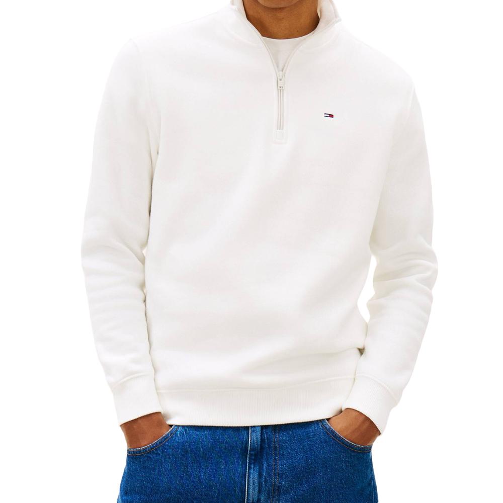 Sweat Blanc Homme Tommy Hilfiger Fleece pas cher