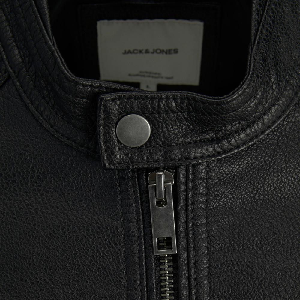 Jack &amp; Jones Tano Herren Lederimitatjacke Schwarz Ansicht 3