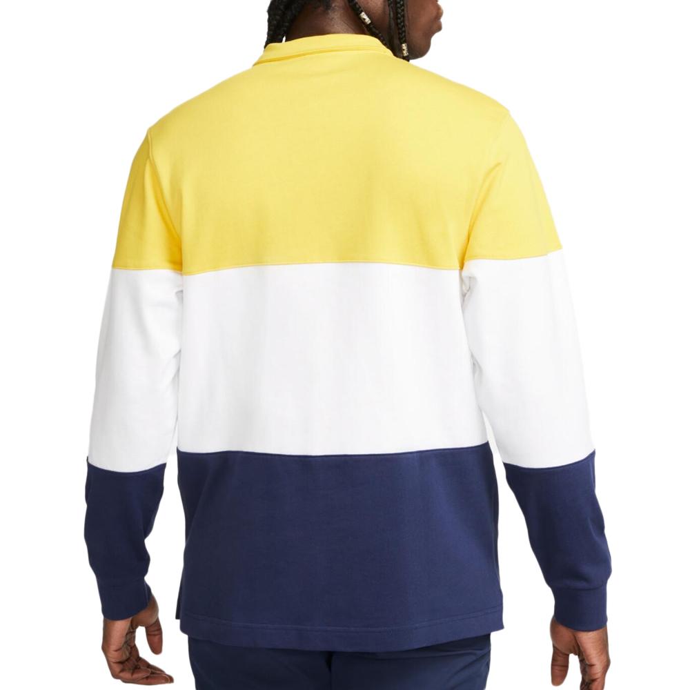 Nike Herren Club+ Sweatshirt Weiß/Gelb/Marine Ansicht 2