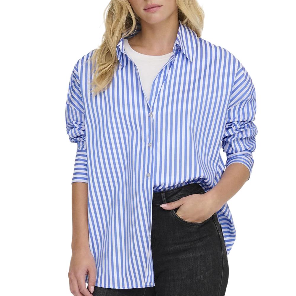JDY Vesper Women's White/Blue Shirt affordable