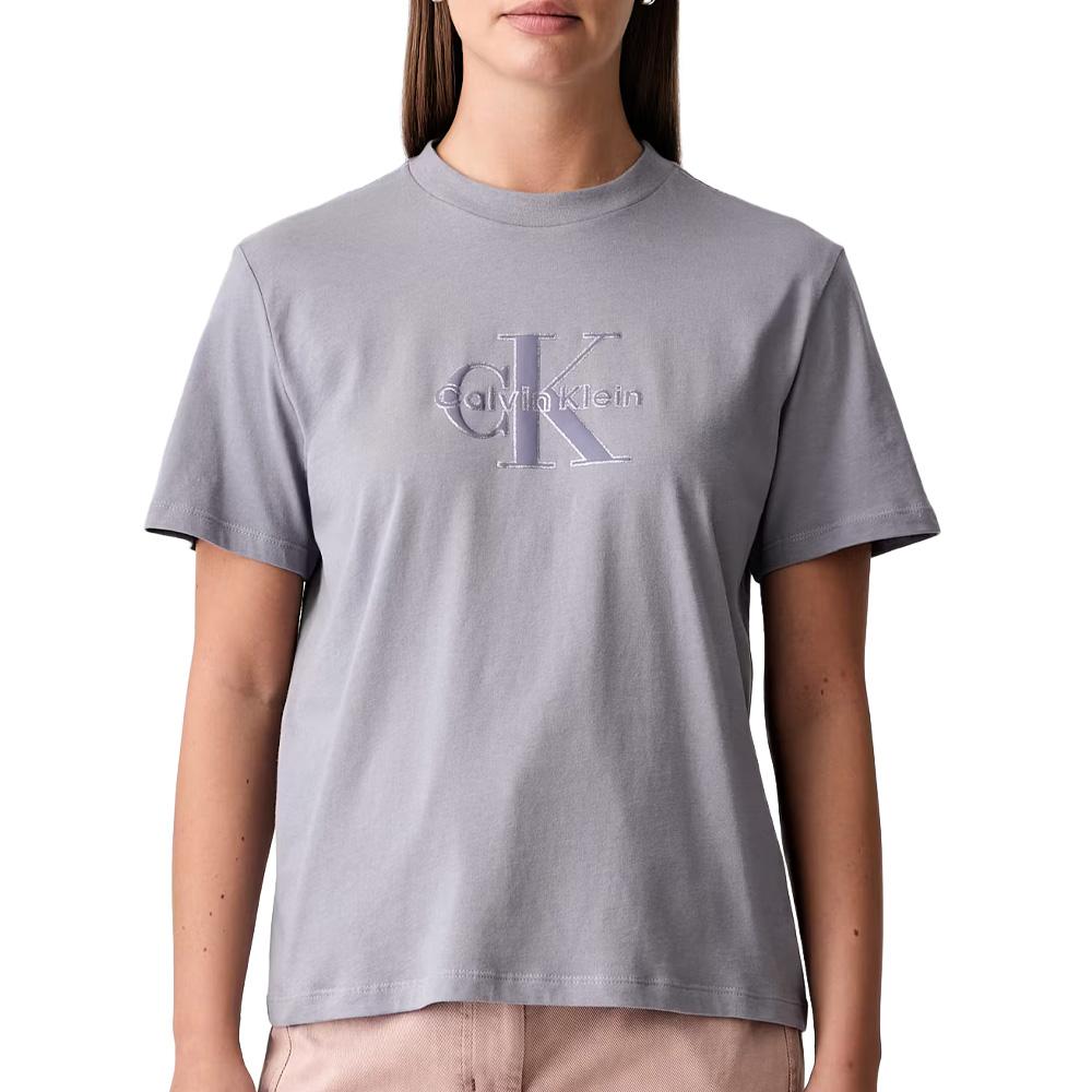 T-Shirt Gris Femme Calvin Klein Jeans Classic Seasonal pas cher