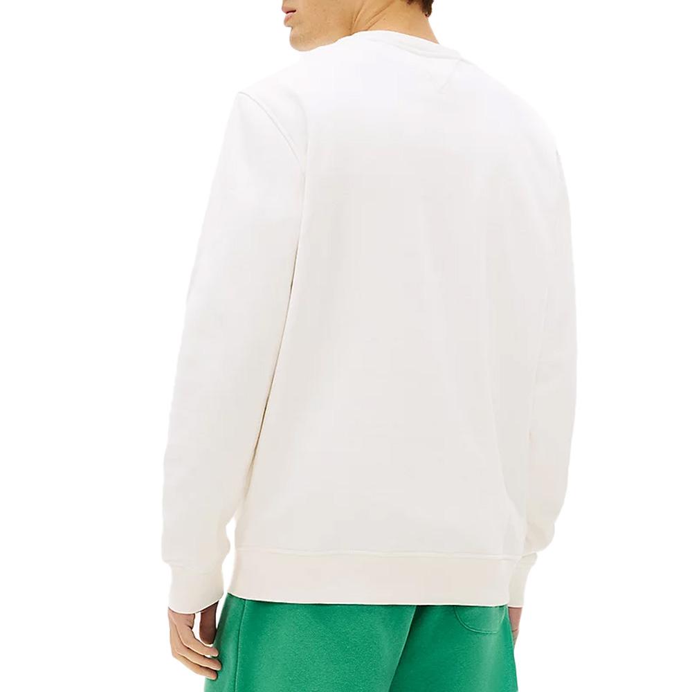 Sweat Blanc Homme Tommy Hilfiger Linear Crew vue 2