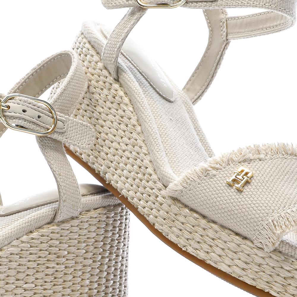 Sandalias de tacón beige para mujer Tommy Hilfiger Wedgeee ver 7