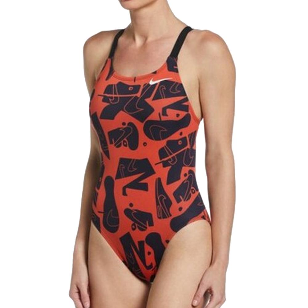 Women's Black/Red Swimsuit Nike Fast Back affordable