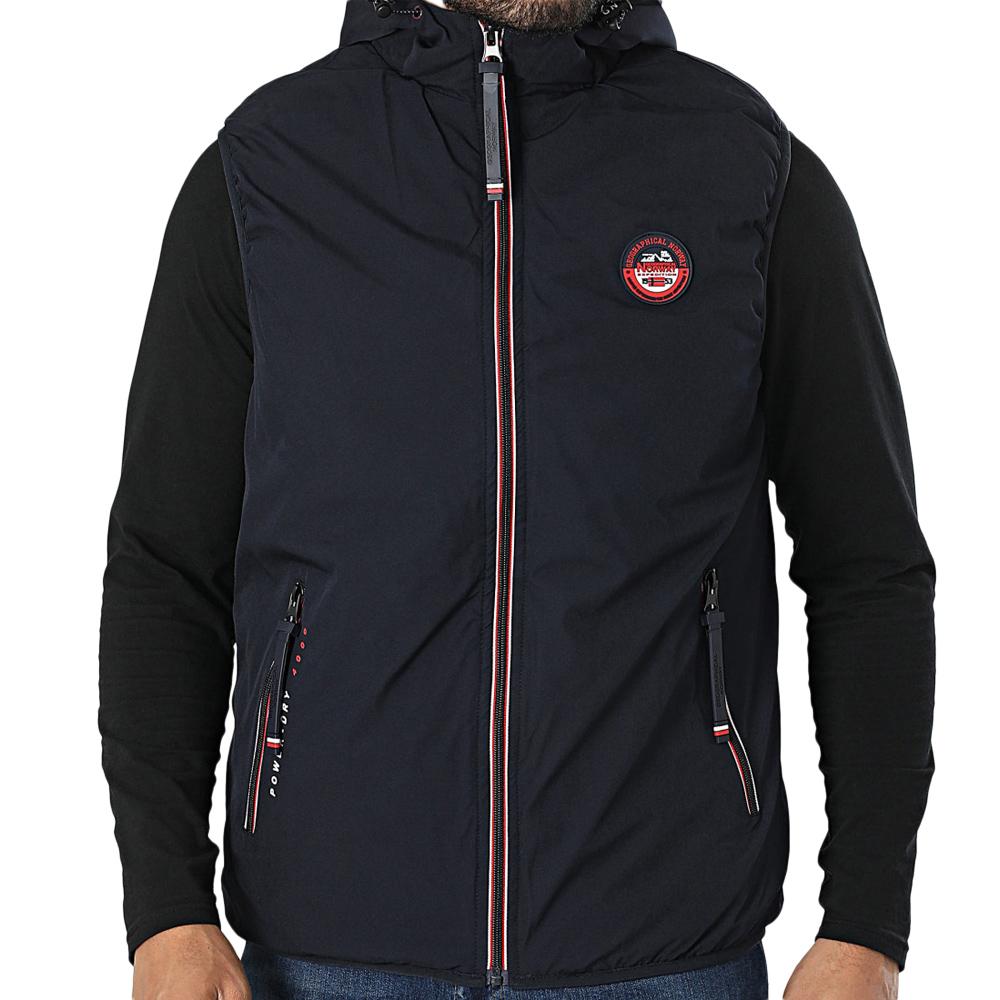 Geographical Norway Genuine Men's Sleeveless Coat Navy affordable