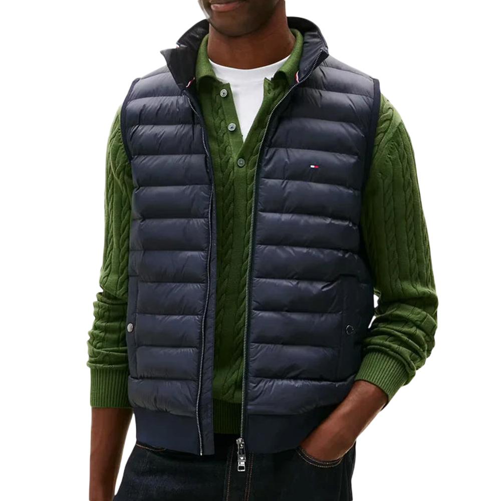 Tommy Hilfiger Men’s Navy Sleeveless Down Jacket – Mix Media affordable