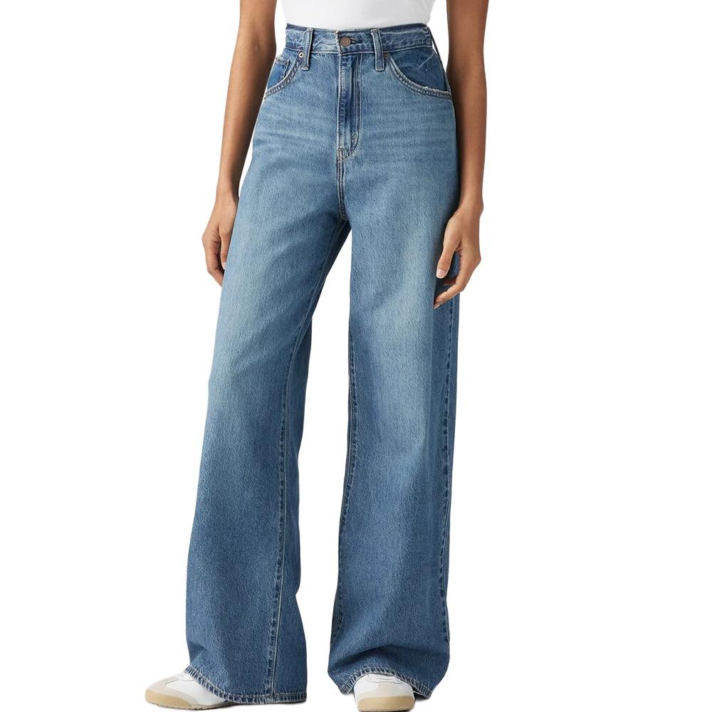 Jean Bleu Femme Levi's Cinch Baggy Indigo pas cher