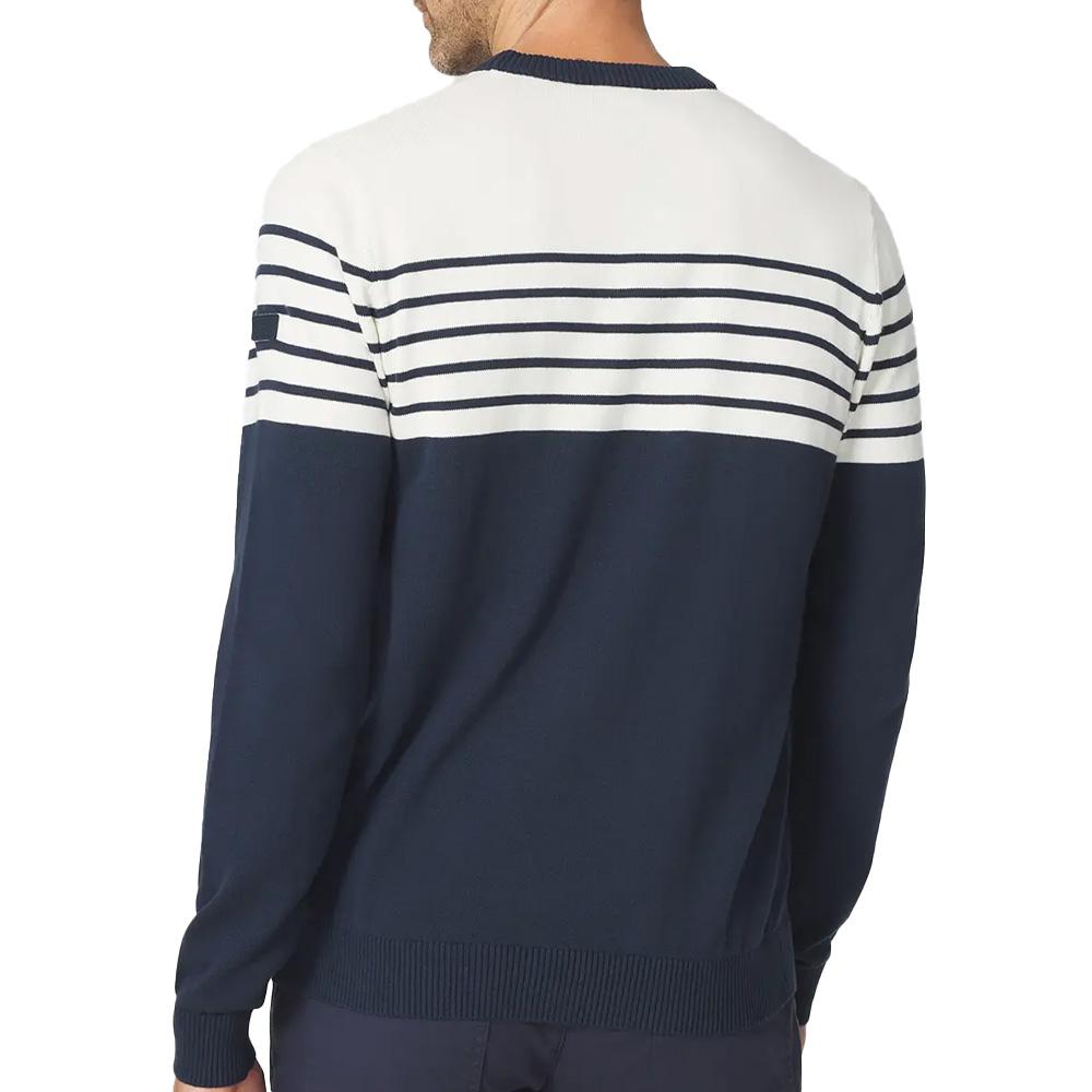 Pull Marine/Blanc Homme TBS TOBIERON vue 2