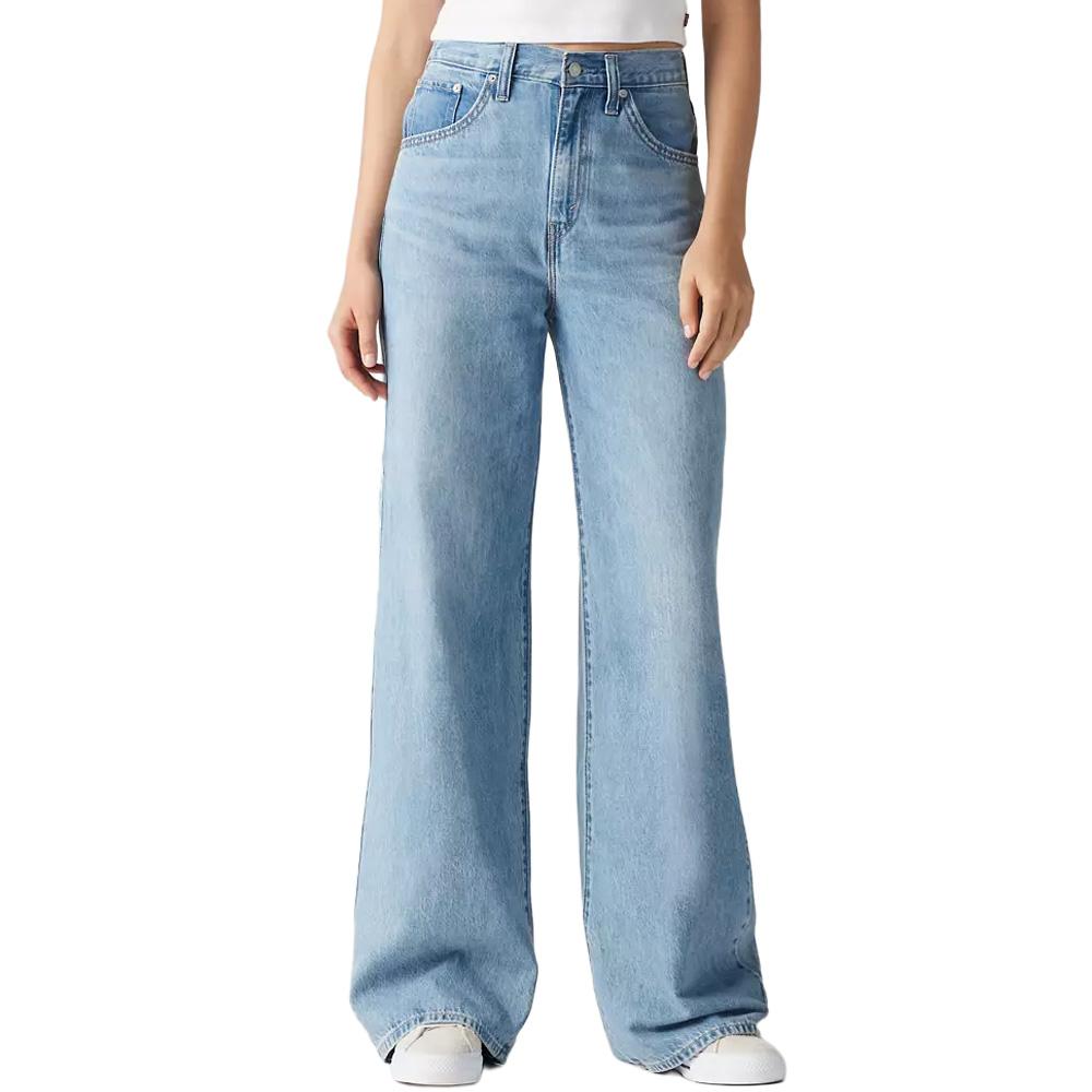 Jean Bleu Clair Femme Levi's Cinch Baggy Indigo pas cher