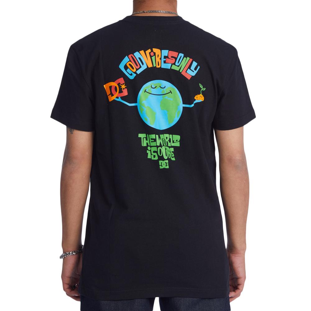 Schwarzes Herren-T-Shirt von DC Shoes „Our World“ Ansicht 2