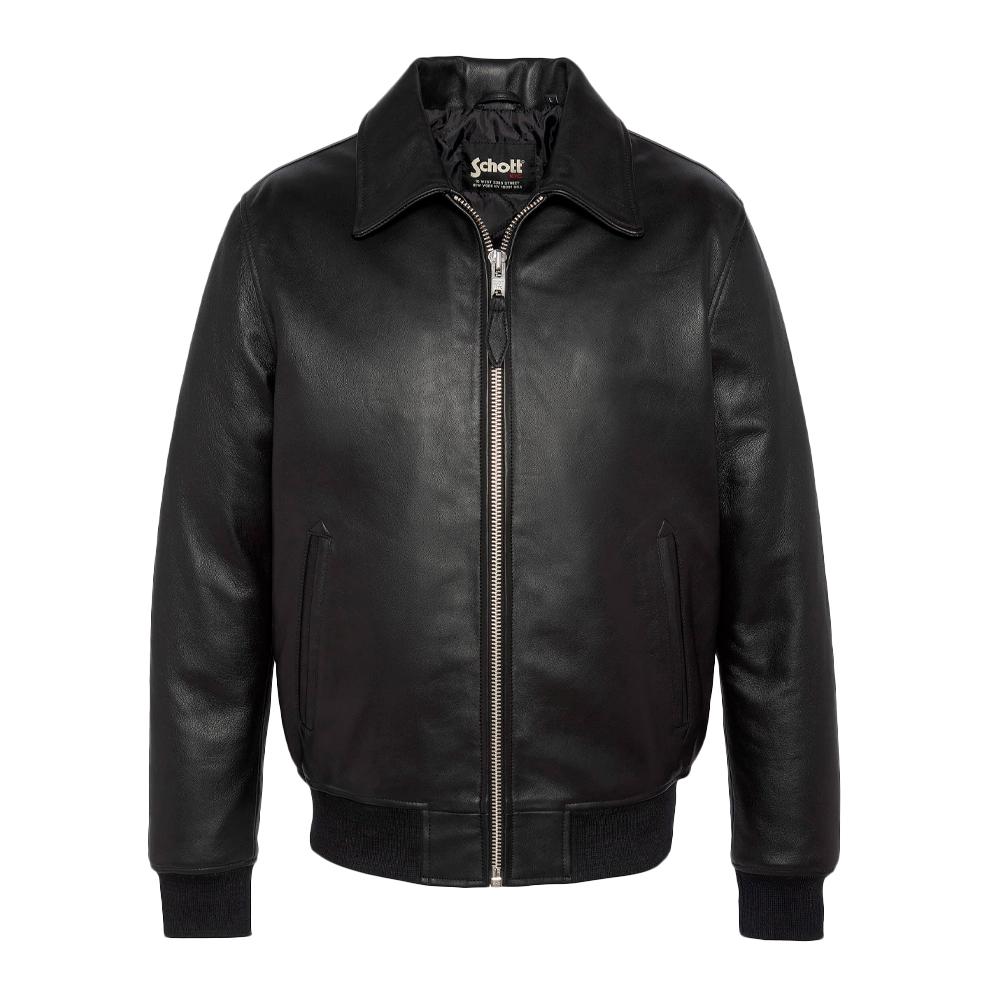Schott Black Leather Jacket LCDETROIT affordable