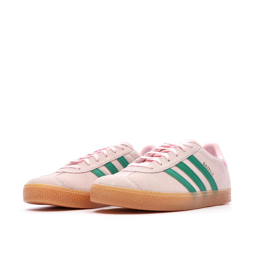 Baskets Rose/Vert Adidas Gazelle vue 6