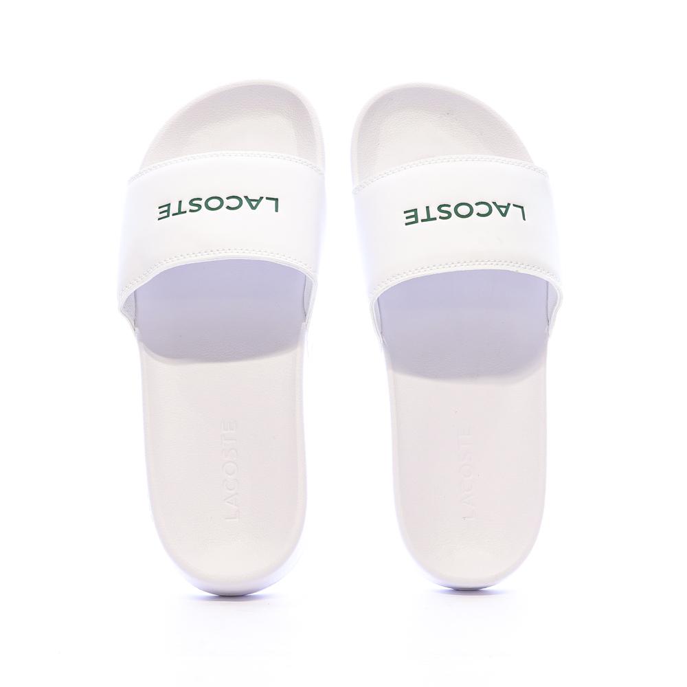Claquettes Blanches/Vertes Homme Lacoste Serve vue 3