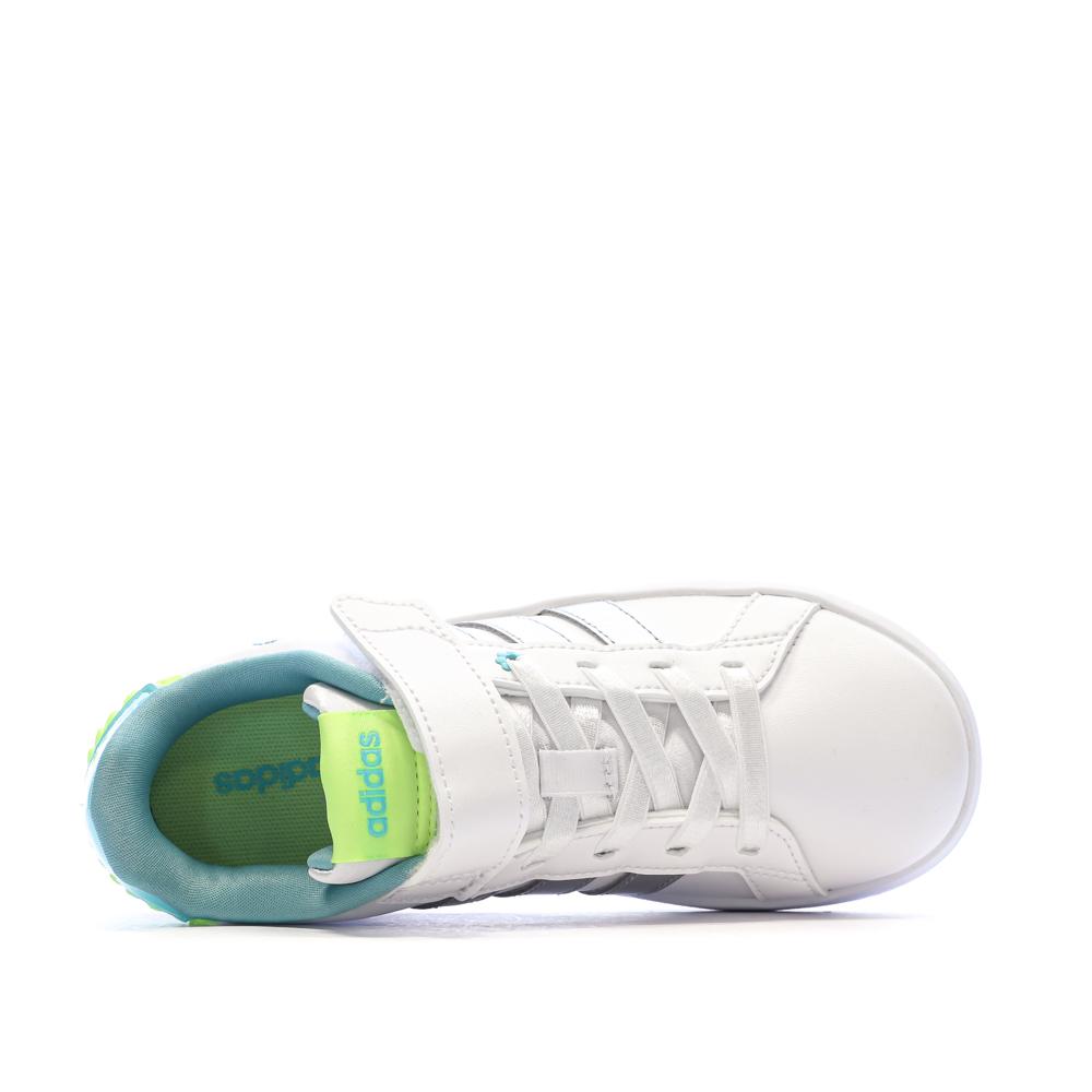 Zapatillas blancas para niña Adidas Grand Court 3.0 Girls ver 4