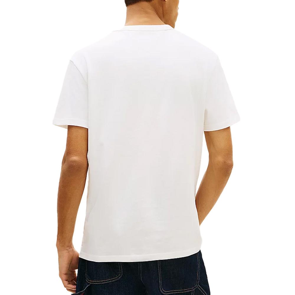 T-Shirt Weiß Mann Tommy Jeans Reg Badge DM0DM20322 Ansicht 2