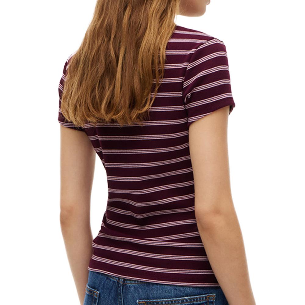 Tommy Hilfiger Women’s Slim-Fit Bordeaux/Pink T-shirt Photo of the Espace des Marques %store% store - view of %key%