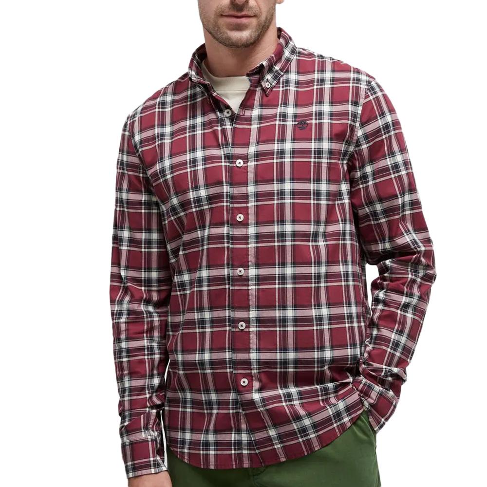 Kariertes Hemd Marine/Bordeaux Herren Timberland Poplin günstig