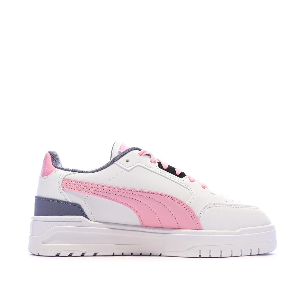 Baskets Blanc/Mauve/Rose Fille Puma Shuffle Downtown vue 2