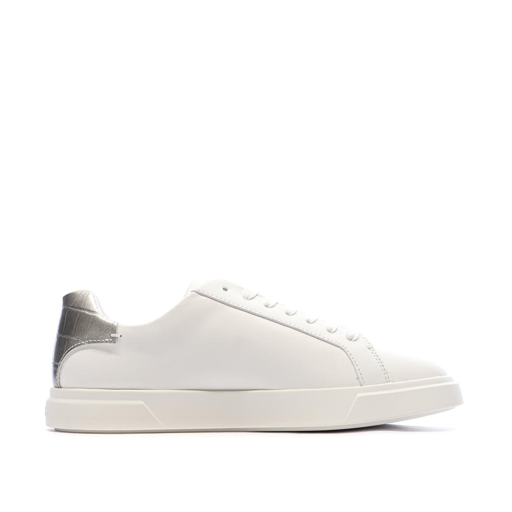Calvin Klein Jeans Women’s White/Silver Lace-up Trainers Photo of the Espace des Marques %store% store - view of %key%