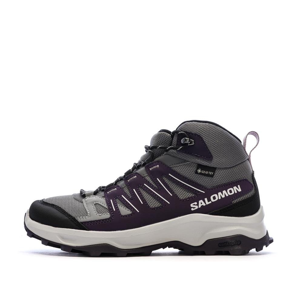 Zapatillas de senderismo grises/negras para mujer Salomon Thundercross barato