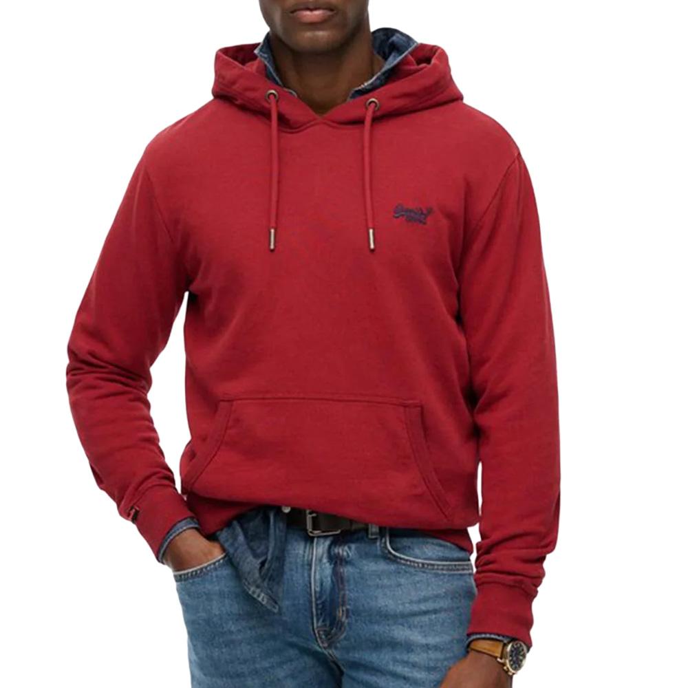 Sweat Rouge Homme Superdry Essential Logo pas cher