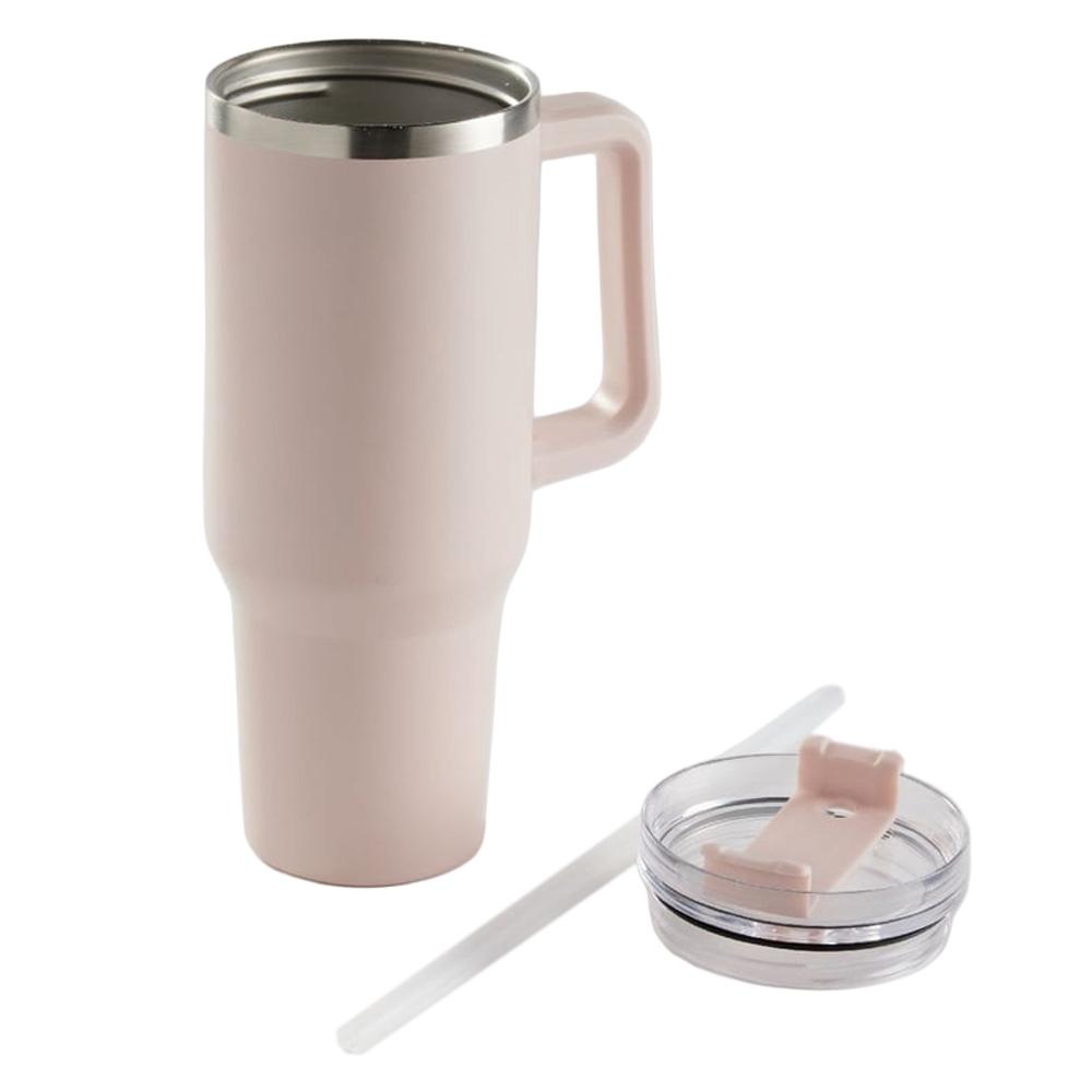 Taza de viaje isotérmica rosa de 1 litro barato