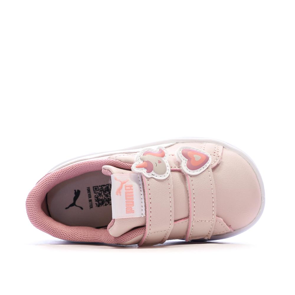 Puma Smash 3.0 Badges – Rosa Sneaker für Mädchen Ansicht 4