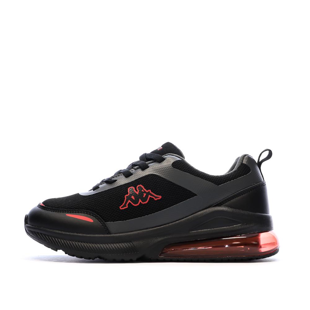 Schwarze/rote Sneakers mit Kappa-Logo von Pylos günstig