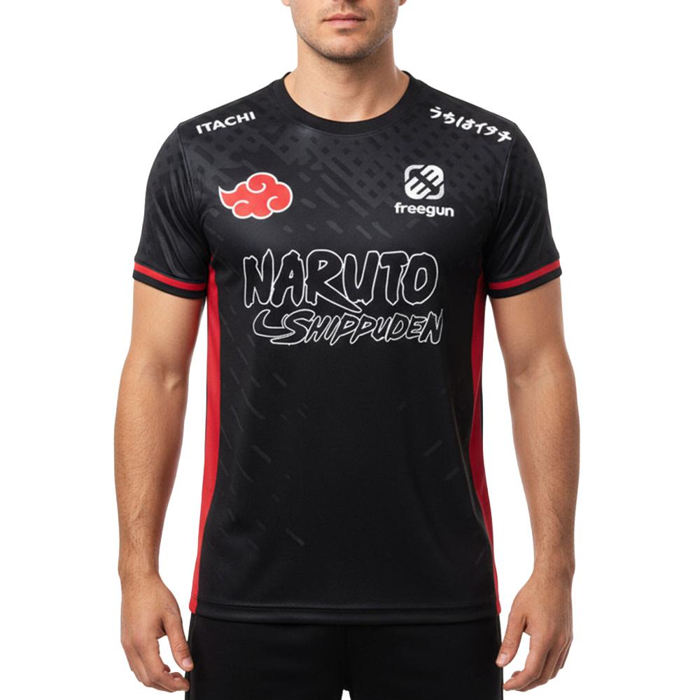 Camiseta de hombre de microfibra negra Freegun Naruto Shippuden Itachi barato