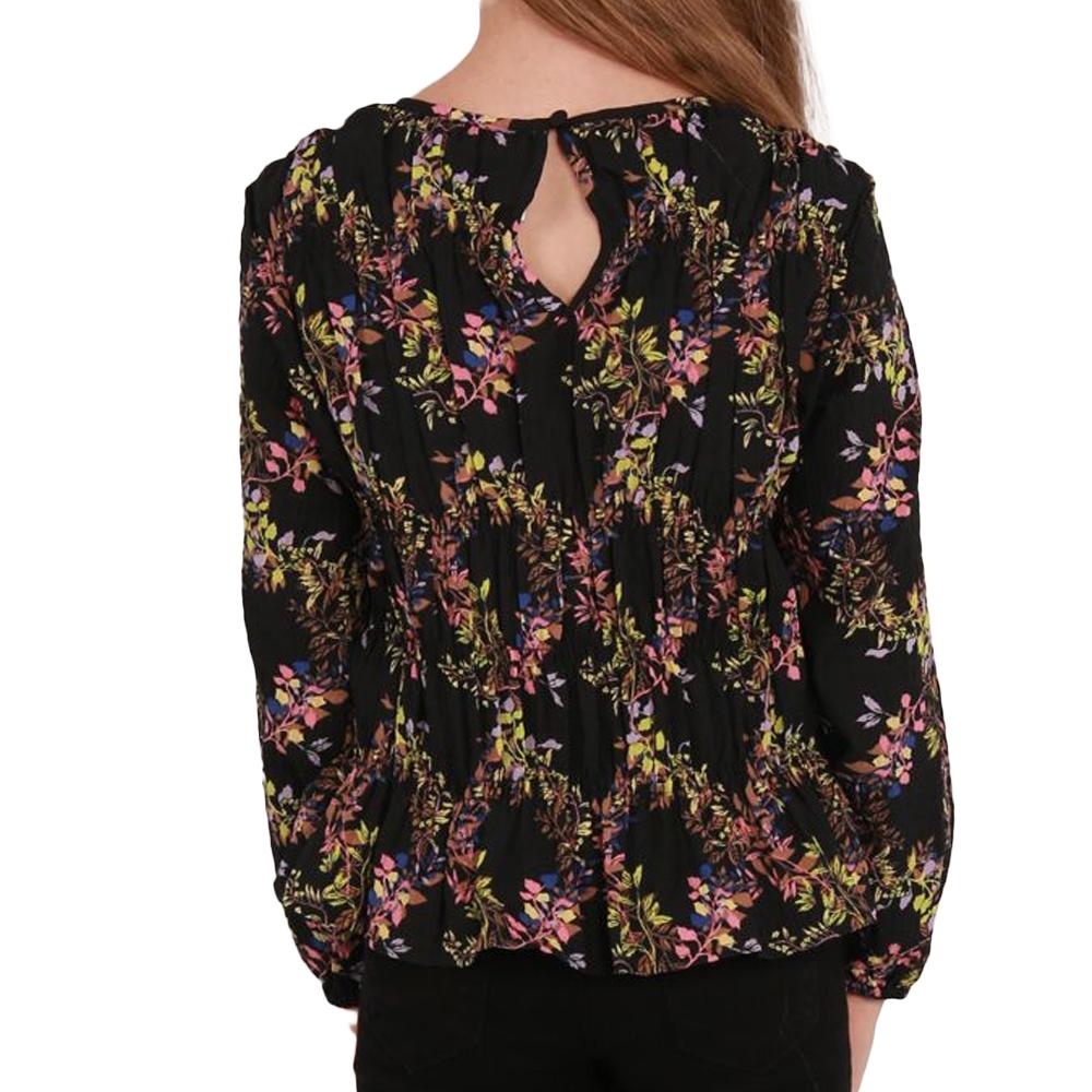 Vero Moda Lova Girl's Black Patterned Long Sleeve T-Shirt Photo of the Espace des Marques %store% store - view of %key%