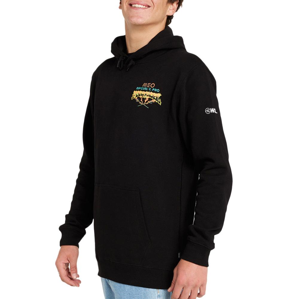 Sudadera con capucha negra Rip Curl Meo Rip Curl Pro para hombre barato