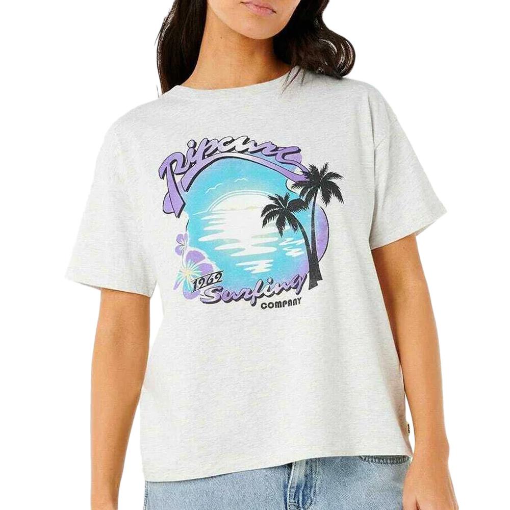 Camiseta Rip Curl Neon Isles Gris Intenso, Mujer barato