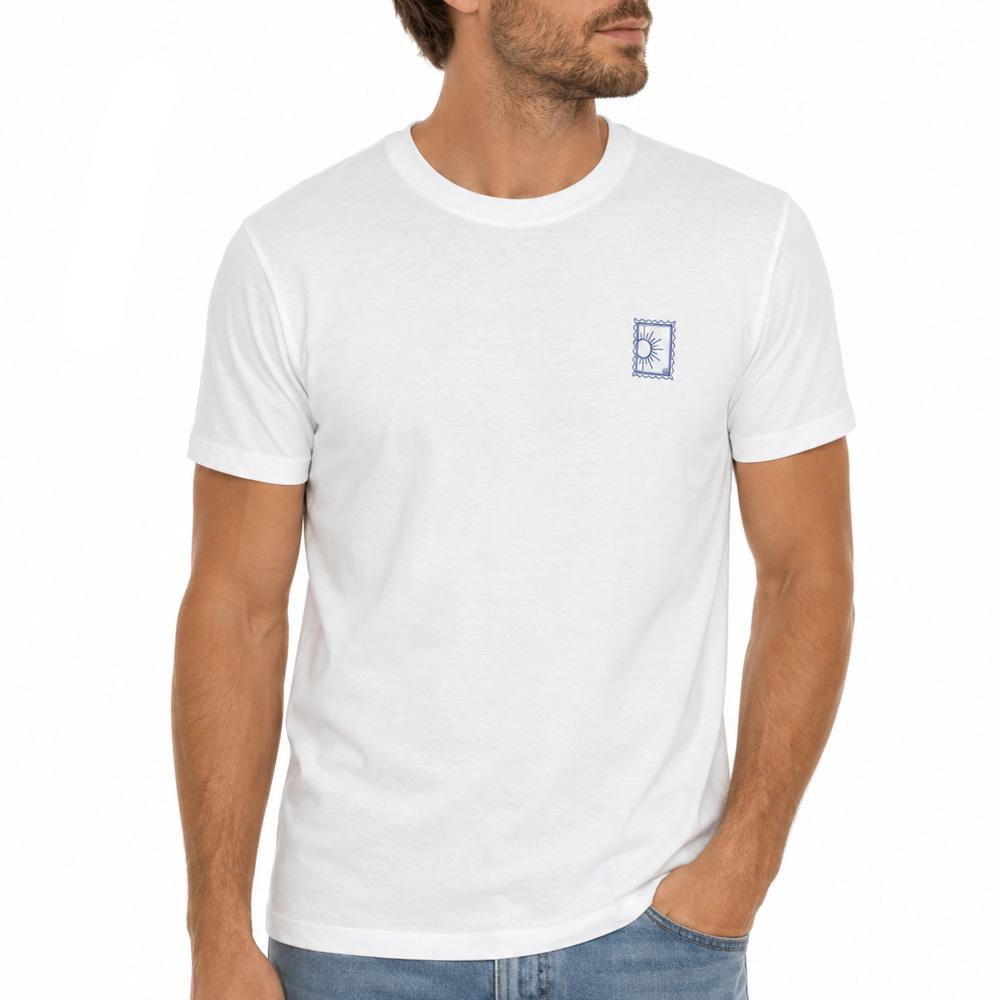 T-shirt Blanc/Bleu Mixte Espace Des Marques Souvenir pas cher