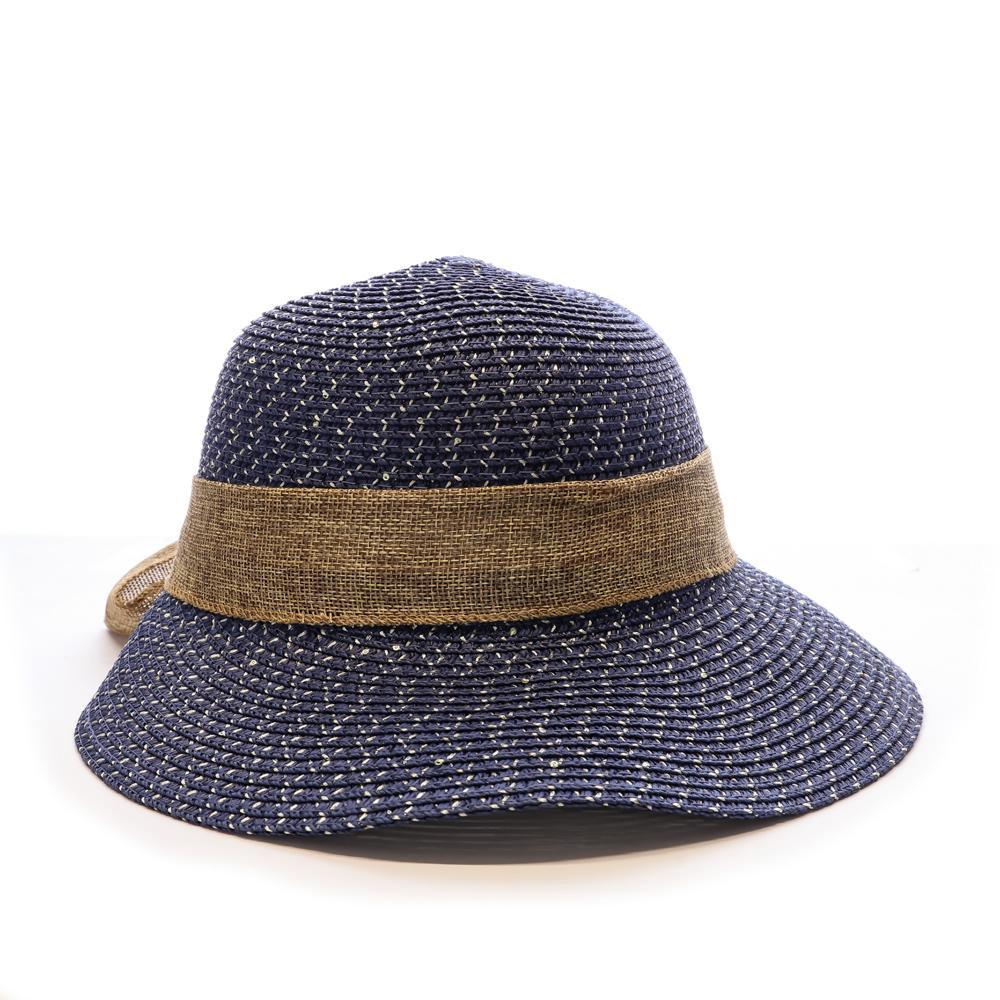 Via Lorenzo Pan Ocean-style navy blue straw sun hat affordable