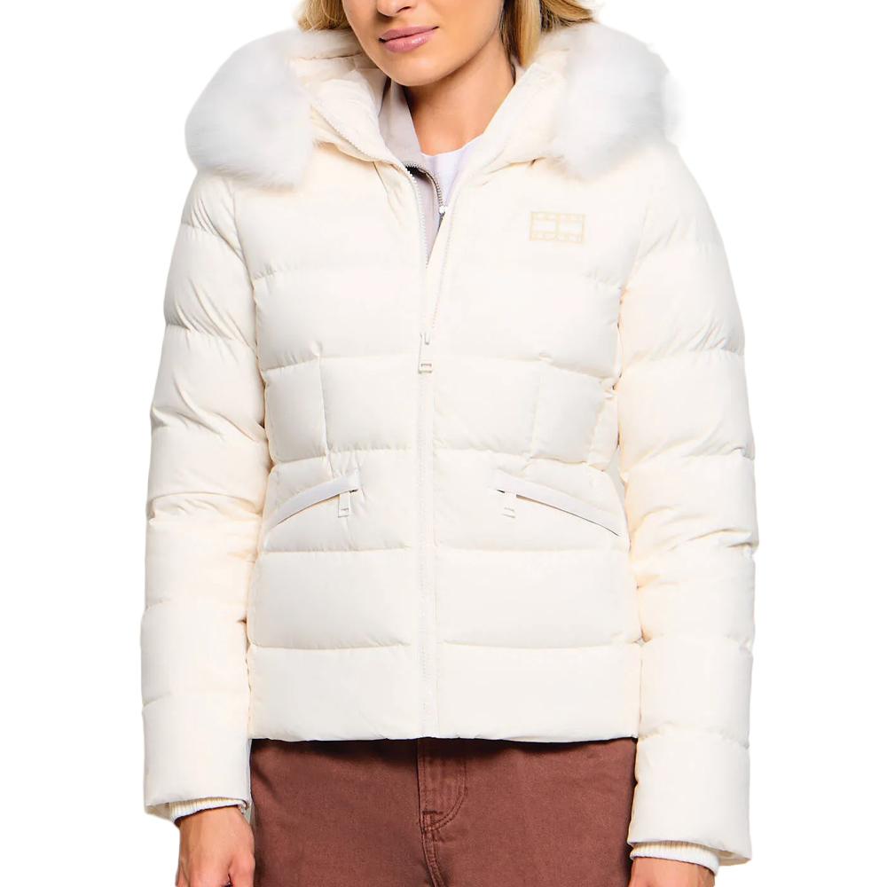 Doudoune Blanche Femme Tommy Hilfiger Hood Puffer pas cher