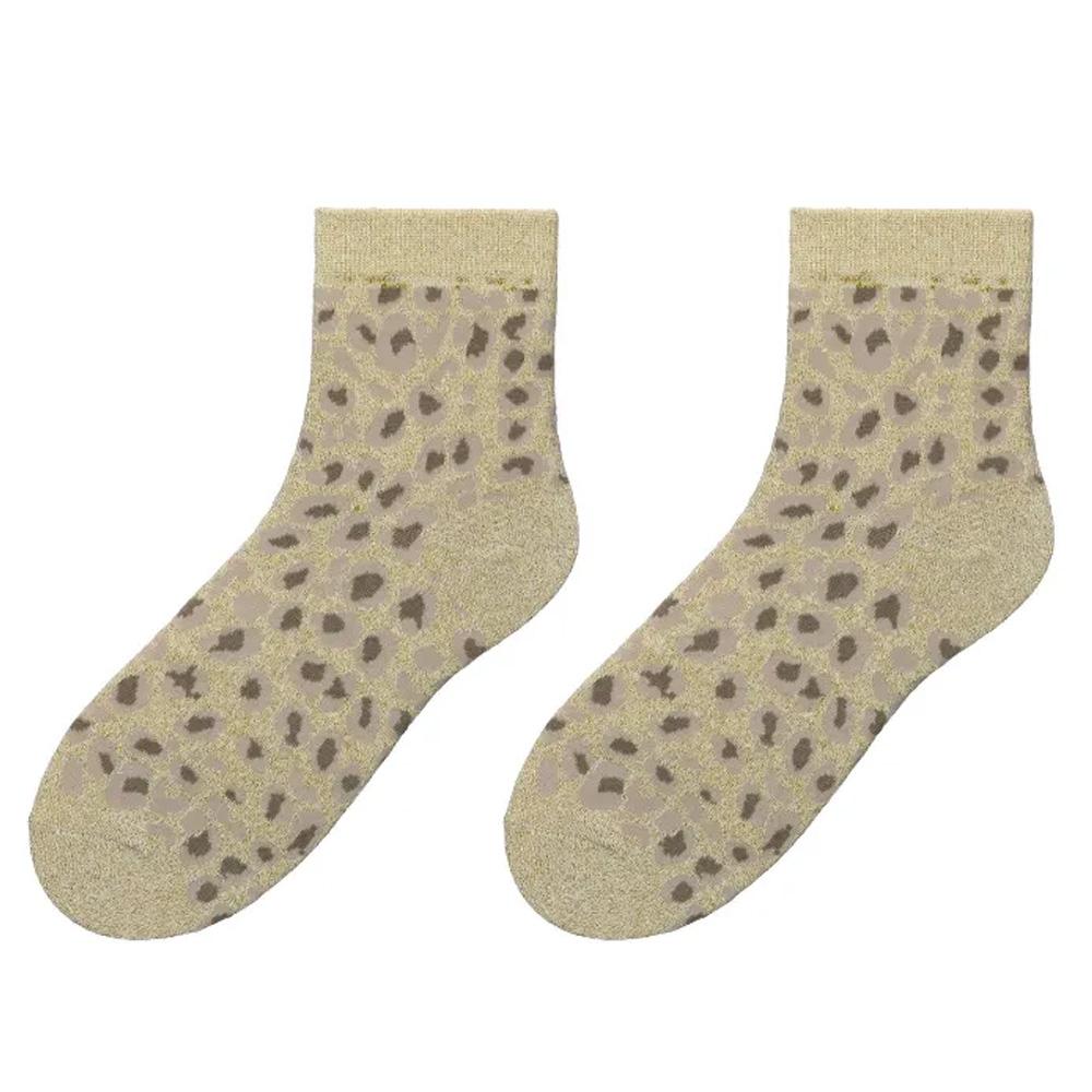 Chaussettes Beige Femme Stella Green Leopard pas cher